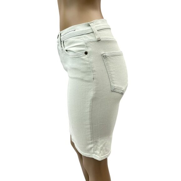 Current/Elliott The Pencil Midi Denim Skirt Slit Back Sen Bleached Women's 27 - Picture 10 of 10